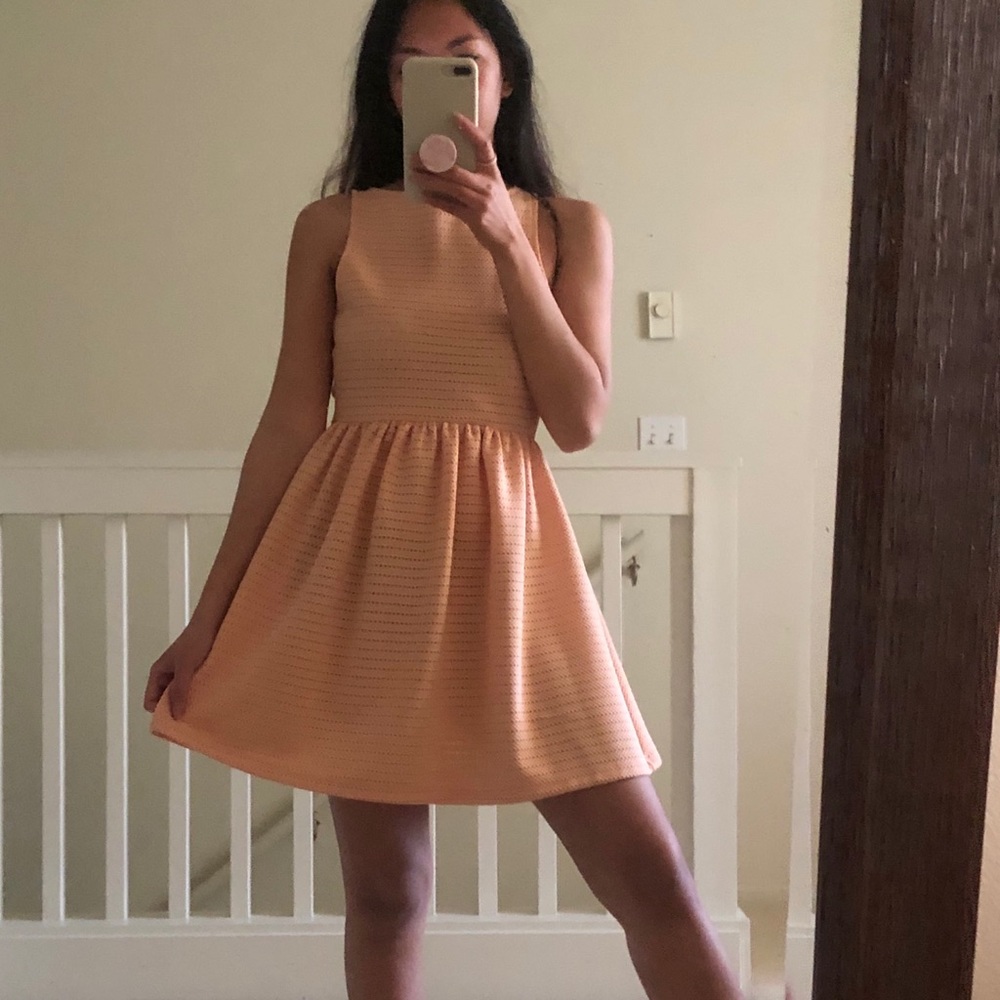 Peach Dress with low back